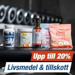 Upp till 20% p� livsmedel och tillskott